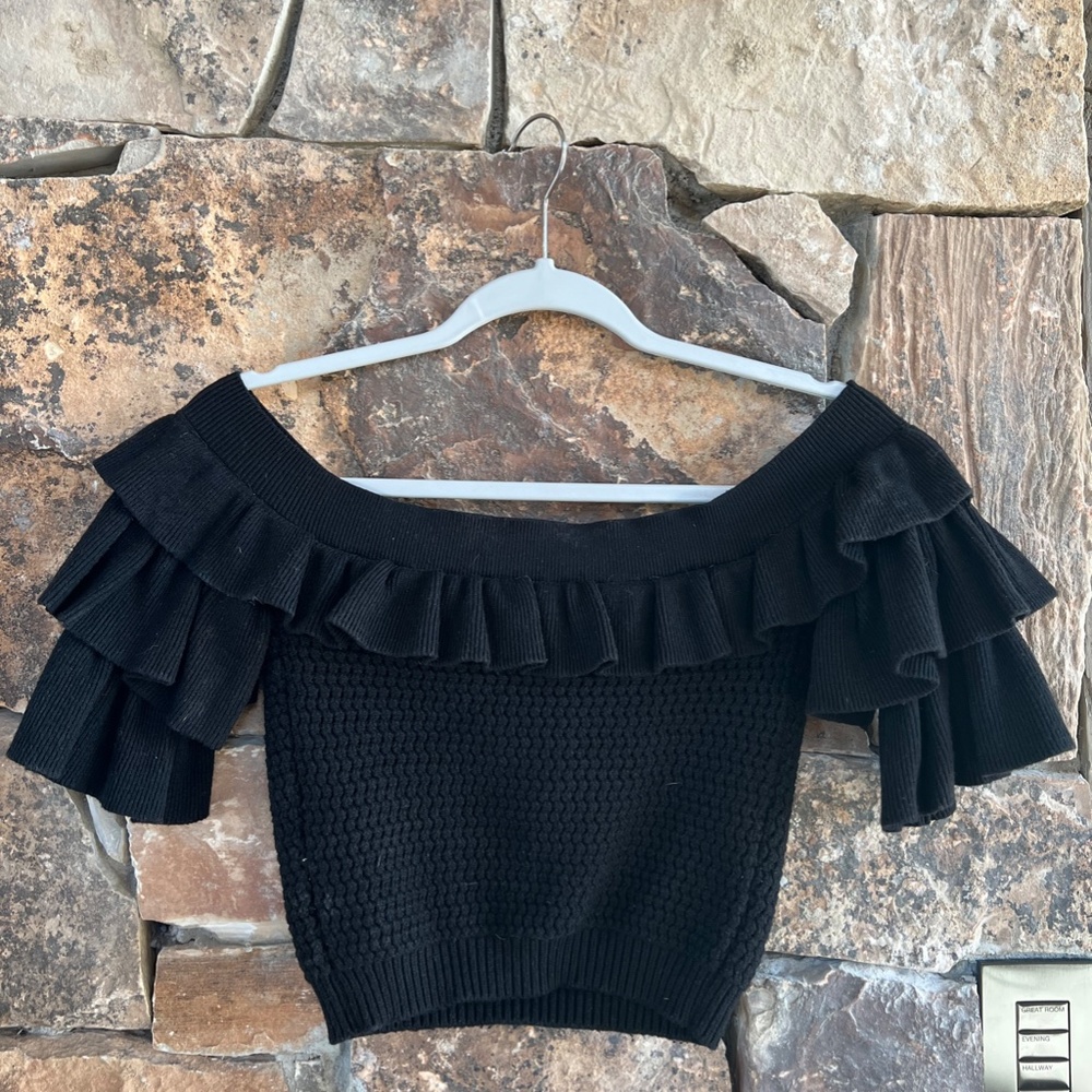 Wow Couture, Black knit crop top